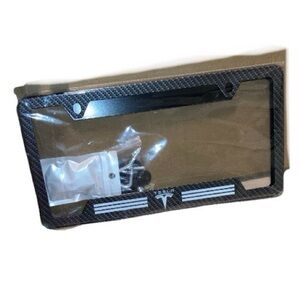 TESLA License Plate Frame in Black 12.5 x 6.5 inches NEW Set of 2